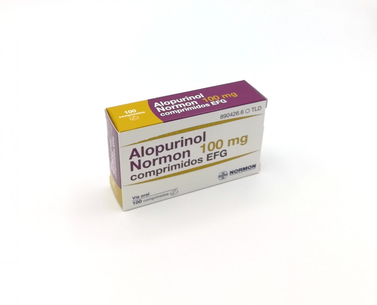ALOPURINOL NORMON 100 mg COMPRIMIDOS EFG , 100 comprimidos fotografía del envase.