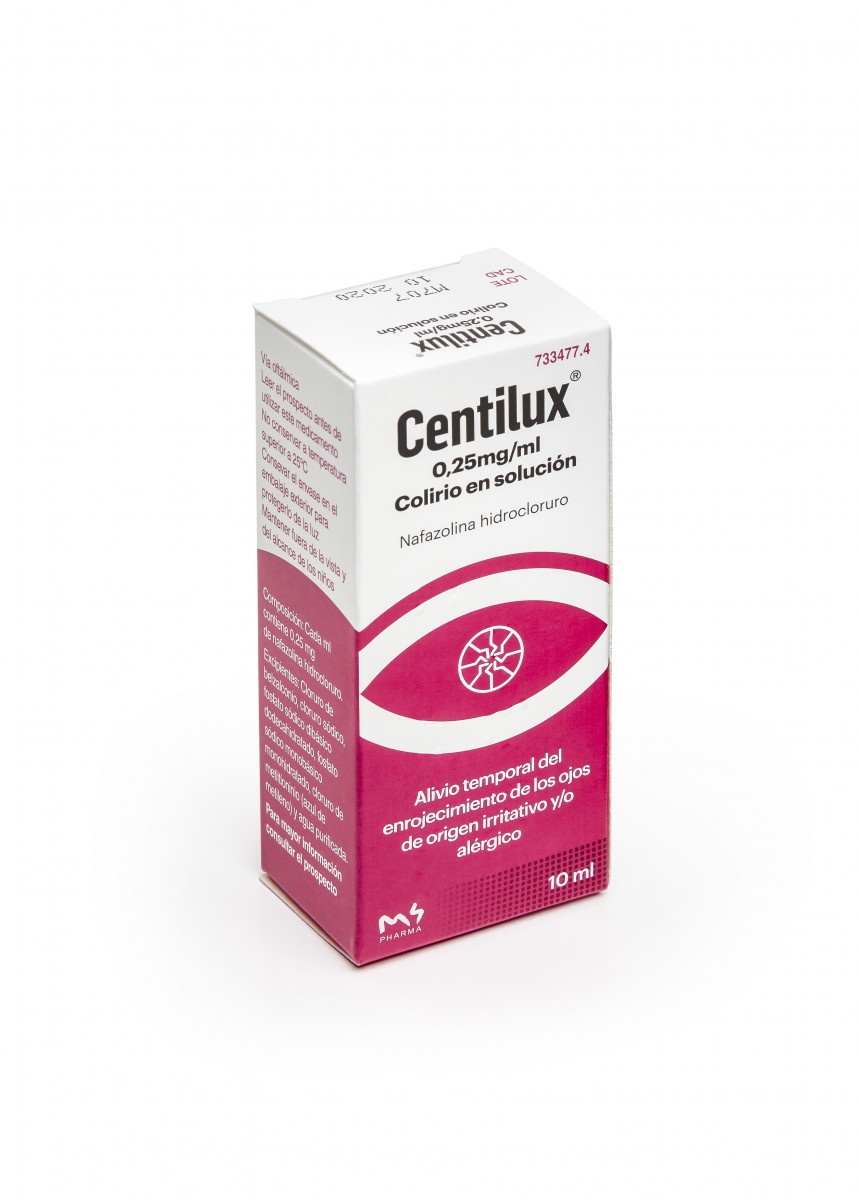 CENTILUX 0,25 mg/ml COLIRIO EN SOLUCION , 1 frasco de 10 ml fotografía del envase.
