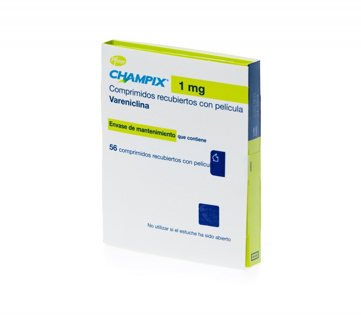 CHAMPIX 1 mg comprimidos recubiertos con pelicula 56 comprimidos fotografía del envase.