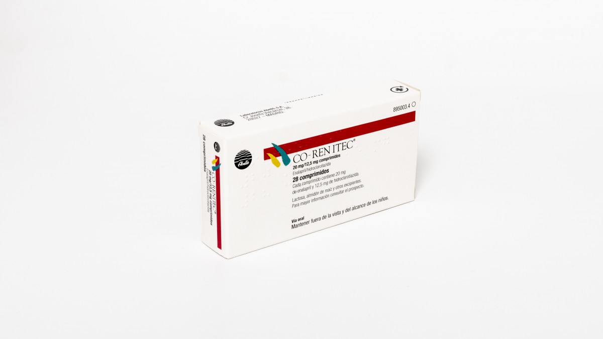 CO-RENITEC 20 mg/12,5 mg COMPRIMIDOS, 28 comprimidos fotografía del envase.