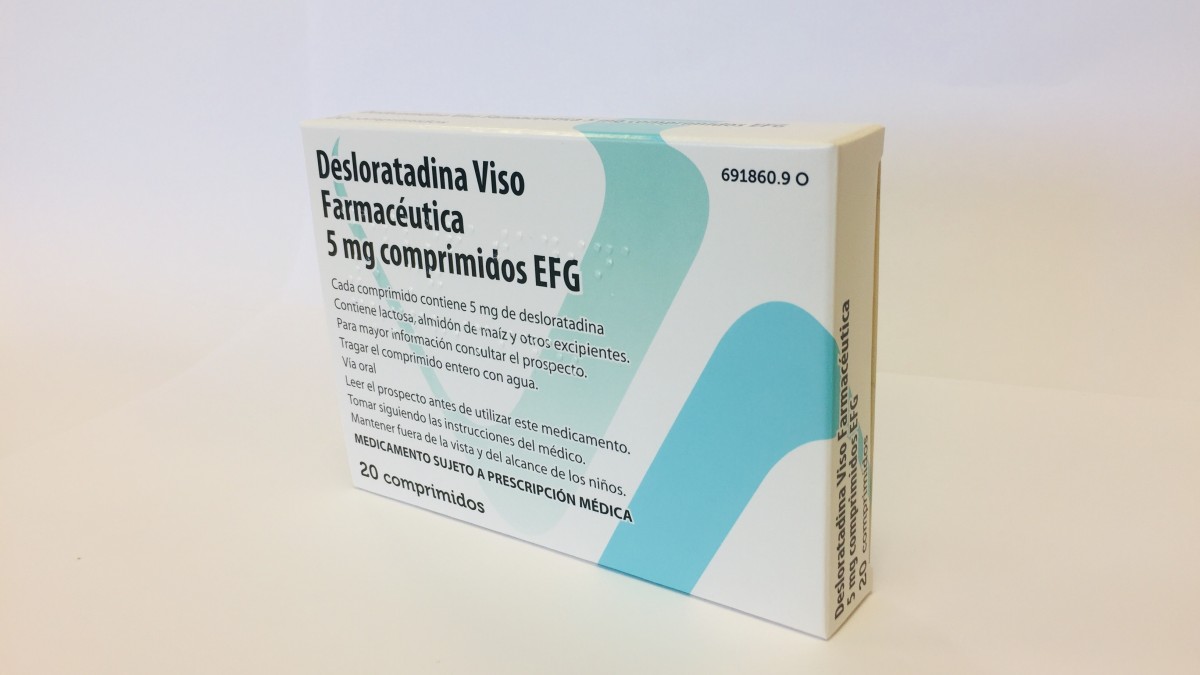 DESLORATADINA Viso Farmacéutica 5 MG COMPRIMIDOS EFG , 20 comprimidos fotografía del envase.