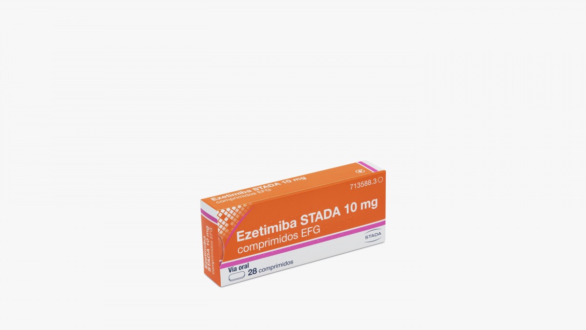 EZETIMIBA STADA 10 MG COMPRIMIDOS EFG, 28 comprimidos (PVC/PE/PVDC/AL) fotografía del envase.