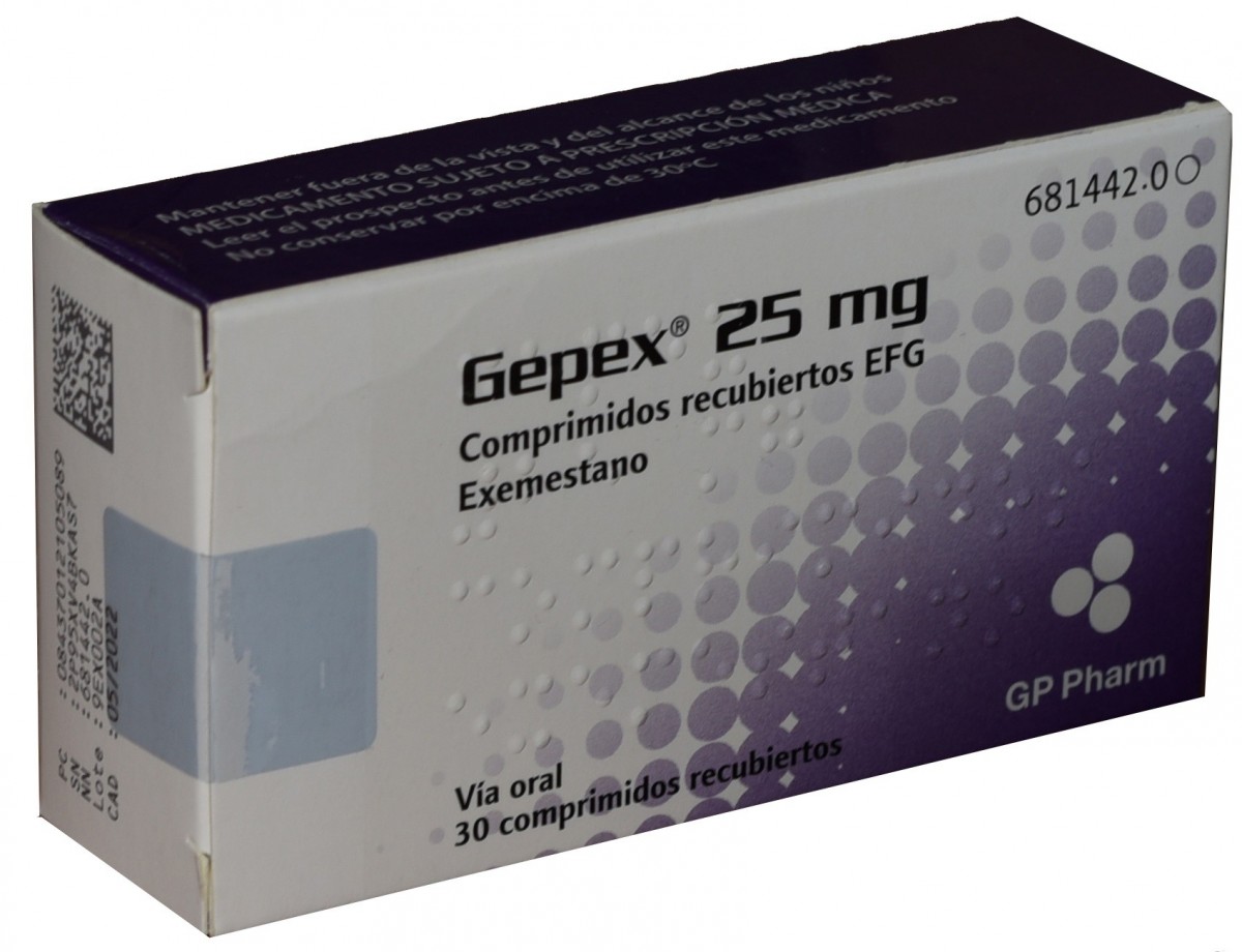 GEPEX 25 mg COMPRIMIDOS RECUBIERTOS EFG, 30 comprimidos fotografía del envase.