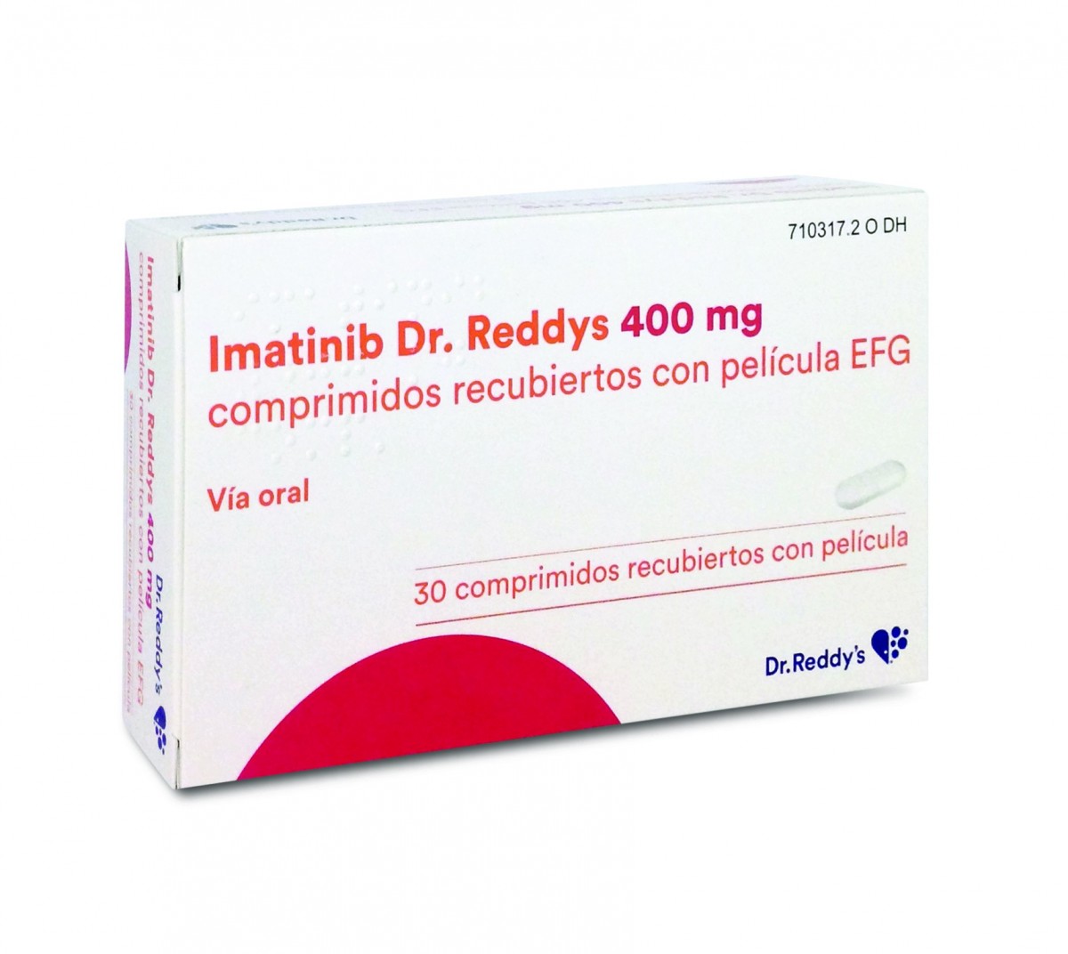 IMATINIB DR. REDDYS 400 MG COMPRIMIDOS RECUBIERTOS CON PELICULA EFG , 30 comprimidos fotografía del envase.