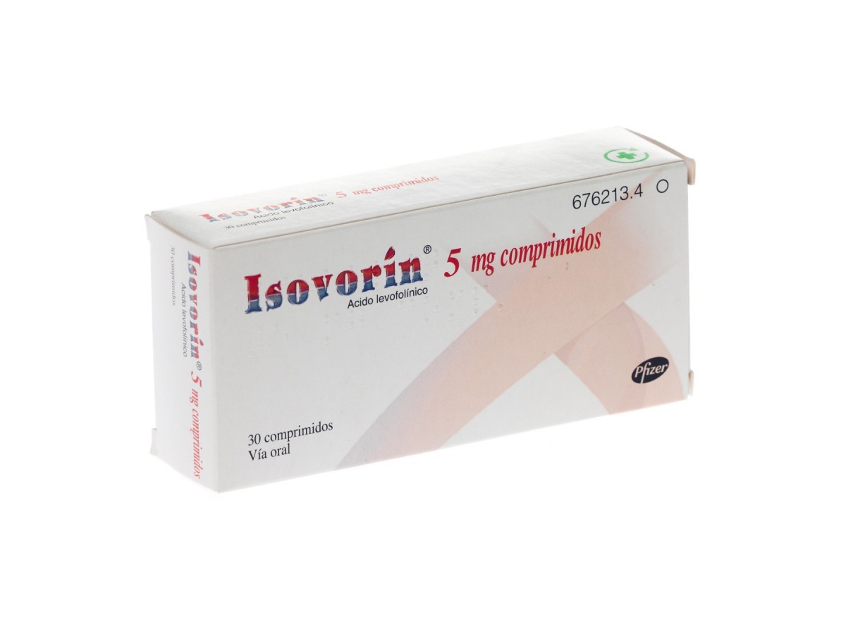 ISOVORIN 5 mg COMPRIMIDOS, 30 comprimidos fotografía del envase.