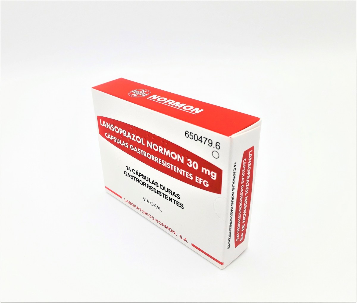 LANSOPRAZOL NORMON 30 mg CAPSULAS GASTRORRESISTENTES EFG,56 capsulas fotografía del envase.