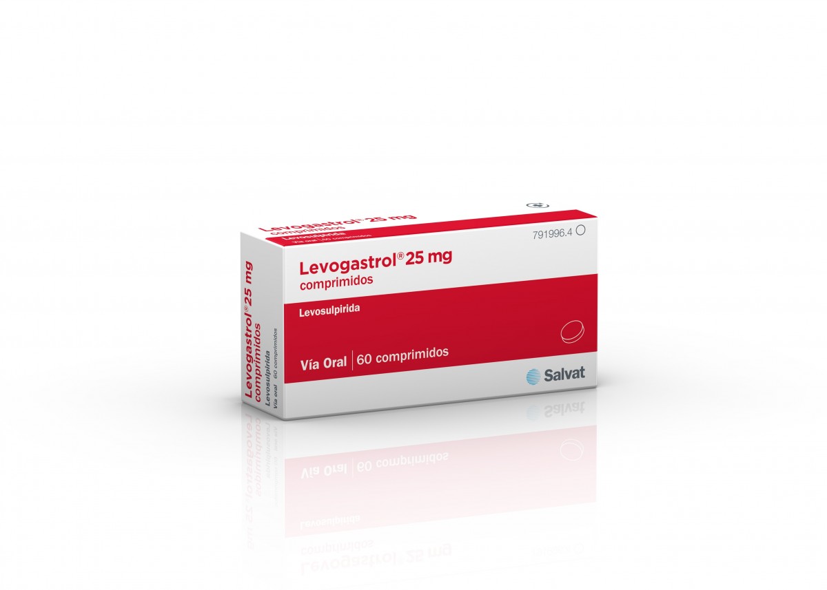 LEVOGASTROL 25 mg COMPRIMIDOS , 30 comprimidos fotografía del envase.