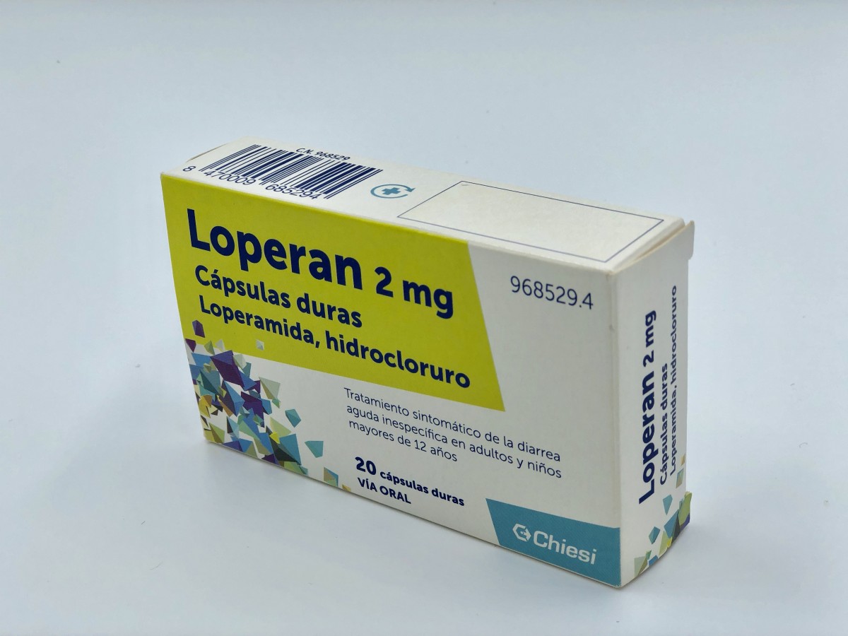 LOPERAN 2 mg CAPSULAS DURAS , 20 cápsulas fotografía del envase.