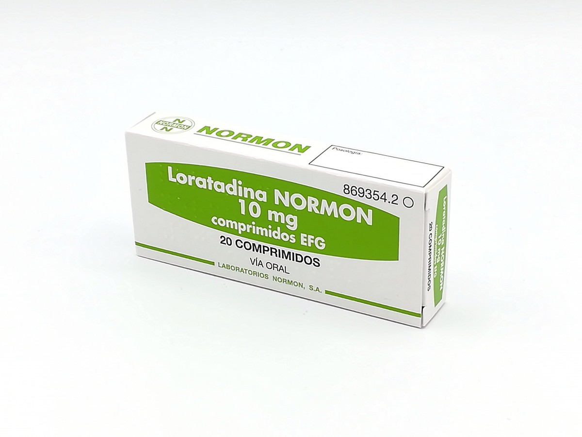 LORATADINA NORMON 10 mg COMPRIMIDOS EFG, 20 comprimidos fotografía del envase.