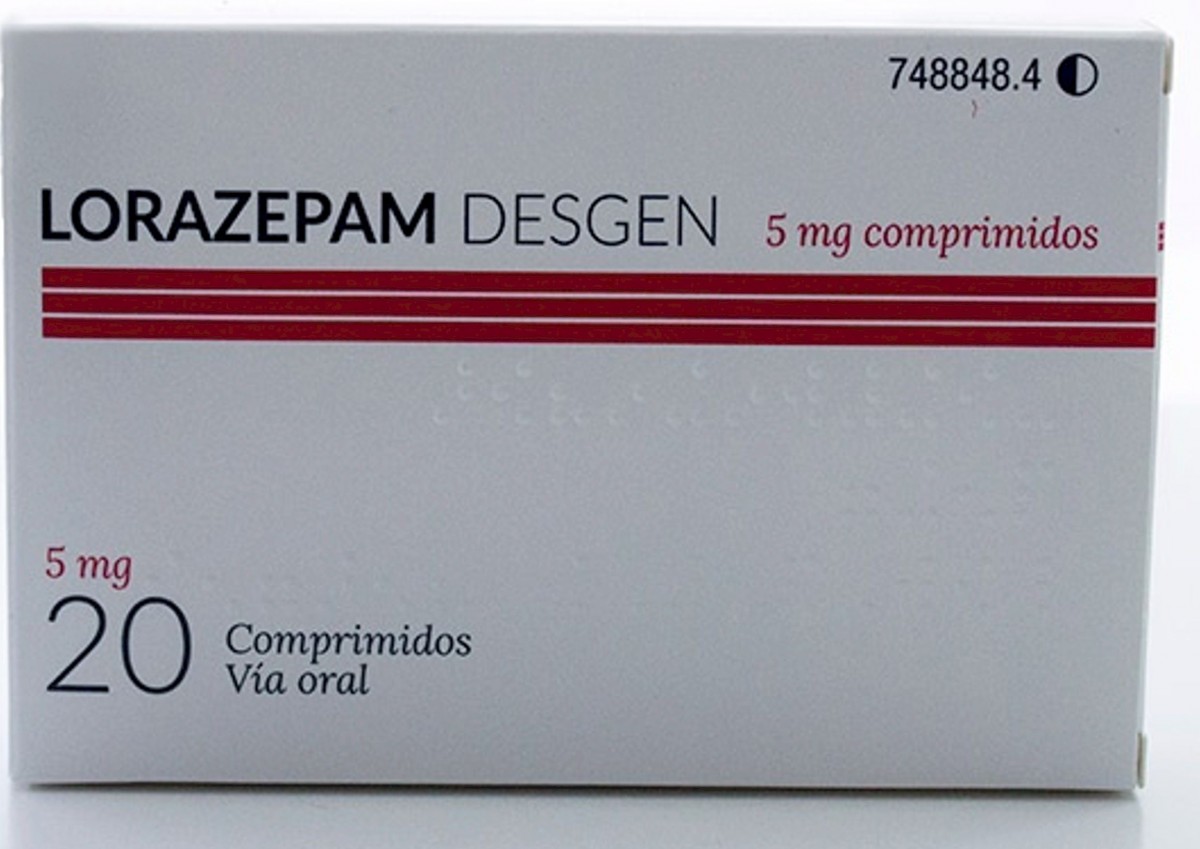 LORAZEPAM DESGEN 5 mg comprimidos , 20 comprimidos fotografía del envase.