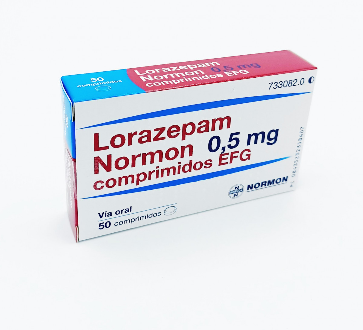 LORAZEPAM NORMON 0,5 MG COMPRIMIDOS EFG, 50 comprimidos (Al/PVC/ACLAR) fotografía del envase.