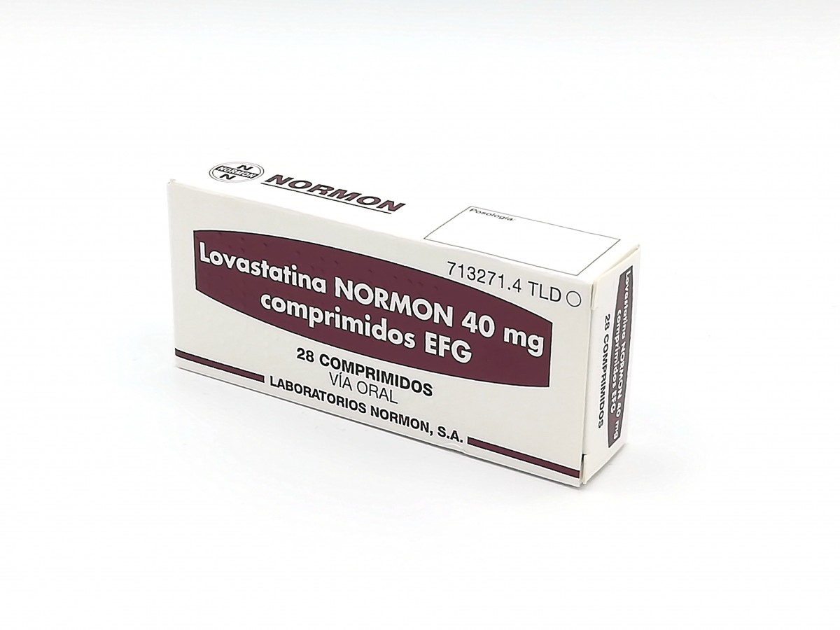 LOVASTATINA NORMON 40 mg COMPRIMIDOS EFG, 28 comprimidos fotografía del envase.