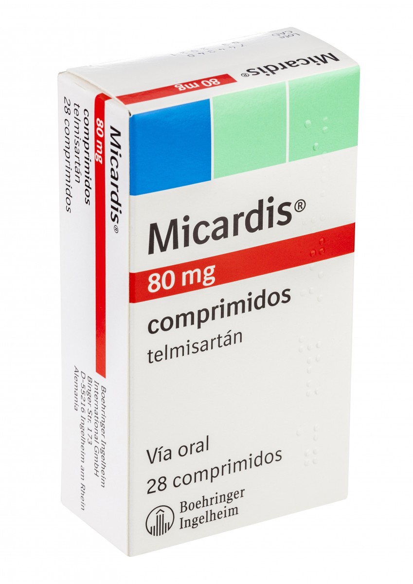 MICARDIS 80 MG COMPRIMIDOS, 28 comprimidos fotografía del envase.