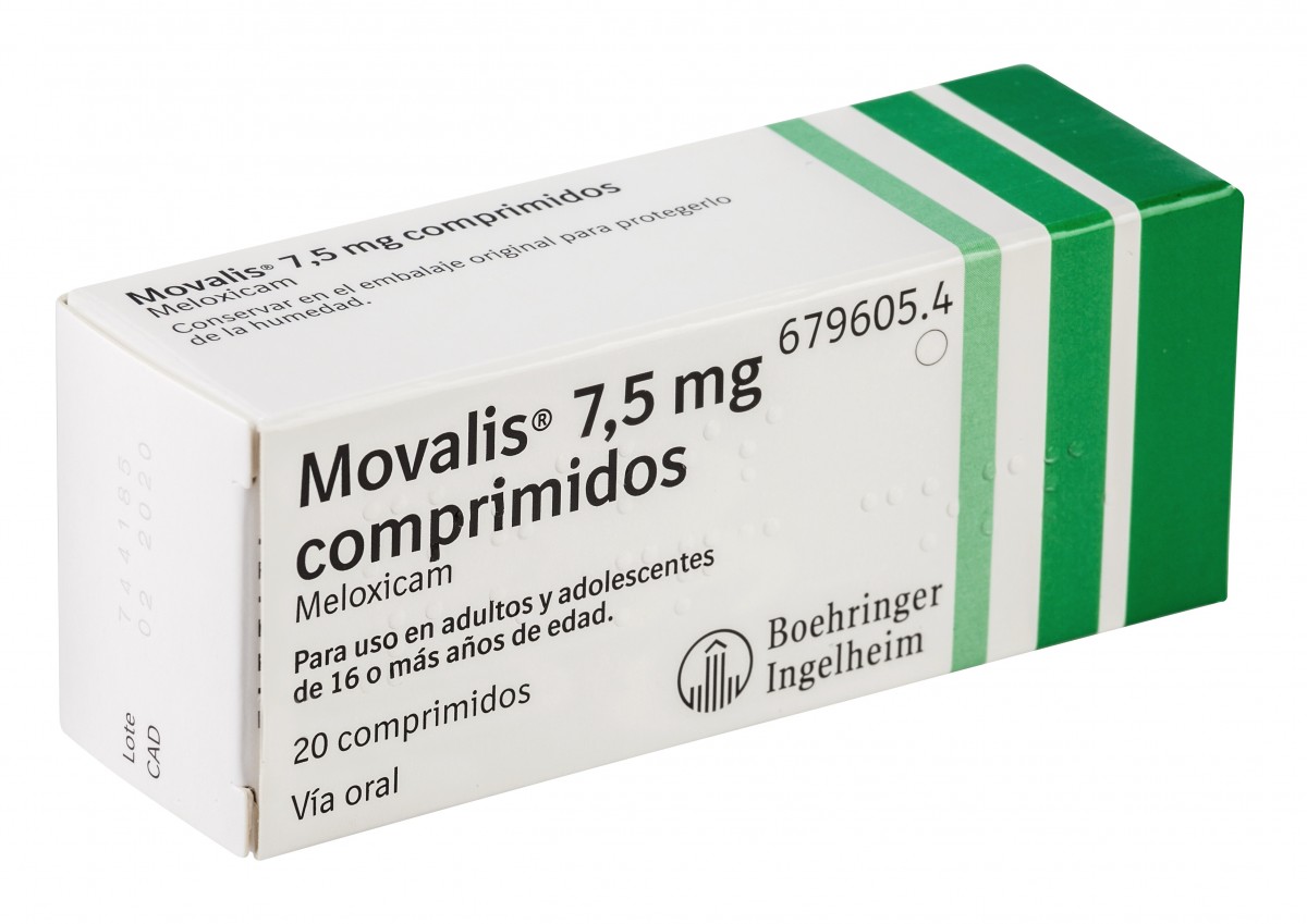 MOVALIS 7,5 mg COMPRIMIDOS, 20 comprimidos fotografía del envase.