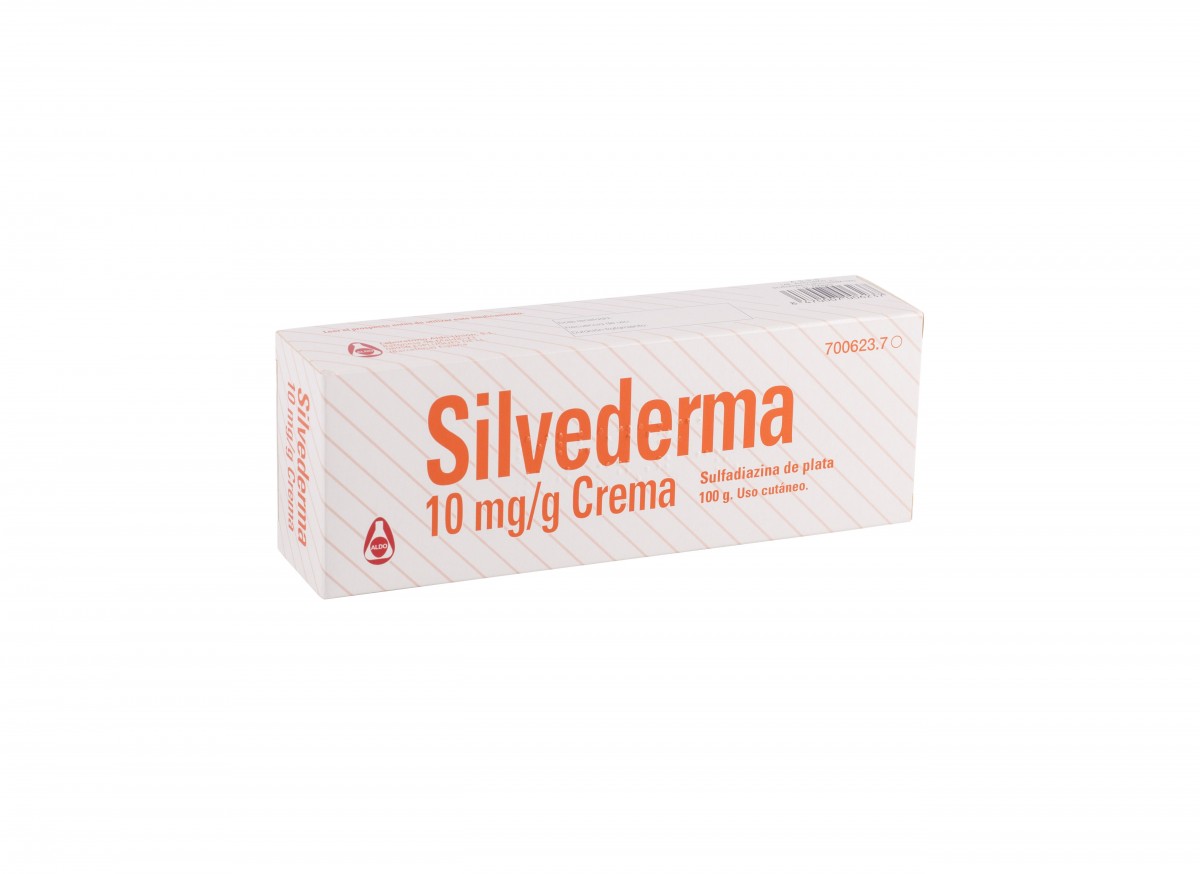 SILVEDERMA 10 mg/g CREMA , 1 tubo de 50 g fotografía del envase.