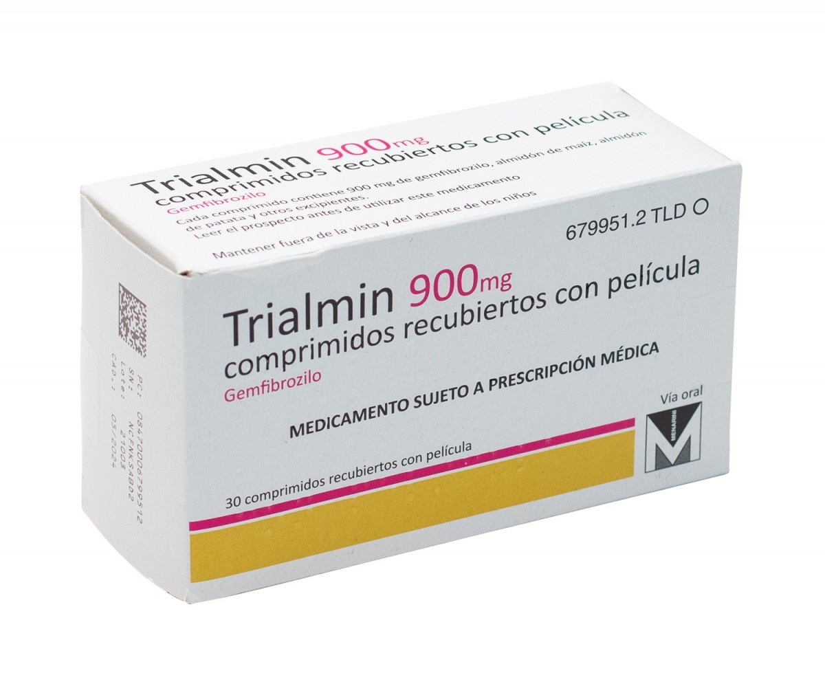 TRIALMIN 900 mg COMPRIMIDOS RECUBIERTOS CON PELICULA , 30 comprimidos fotografía del envase.