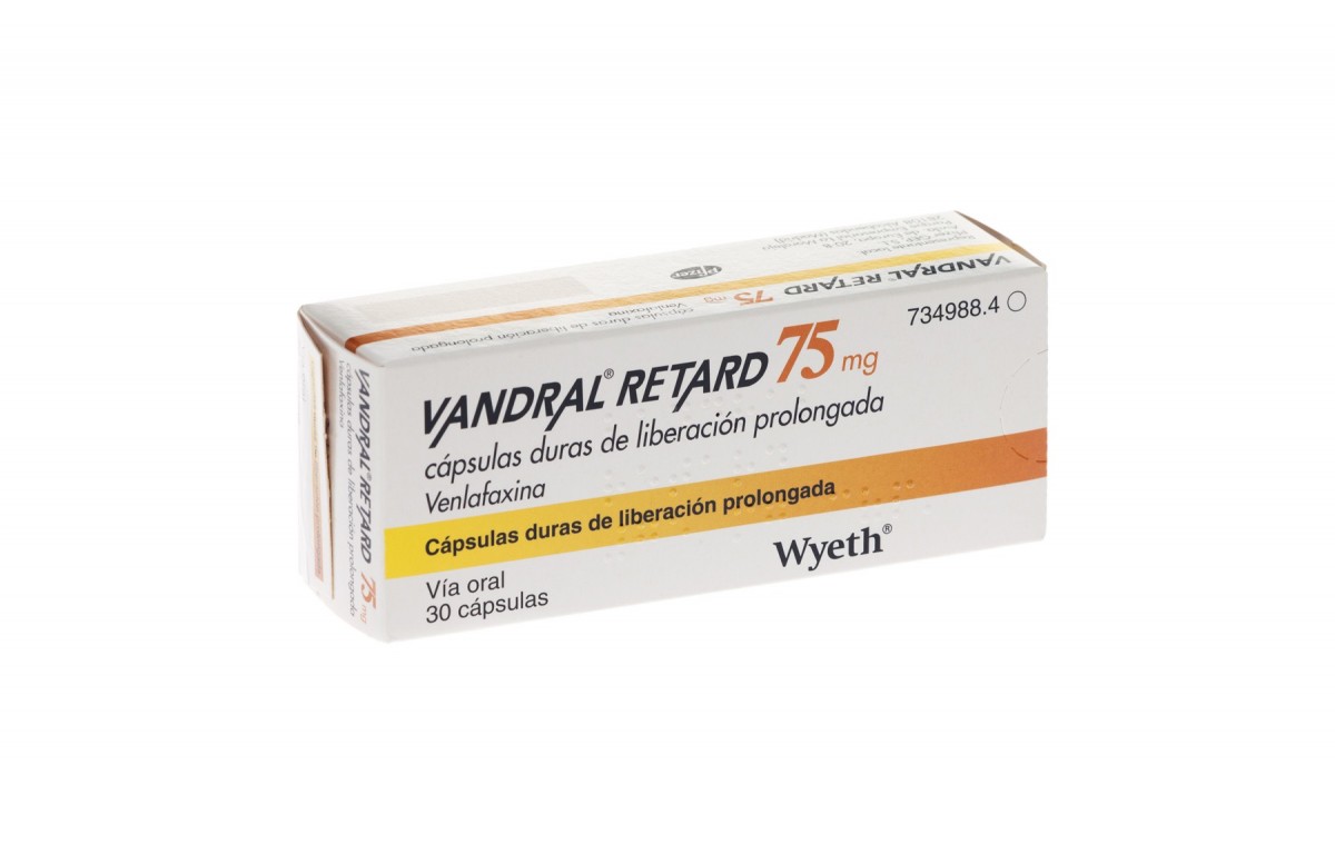 VANDRAL RETARD 75 mg CAPSULAS DURAS DE LIBERACION PROLONGADA, 30 cápsulas fotografía del envase.