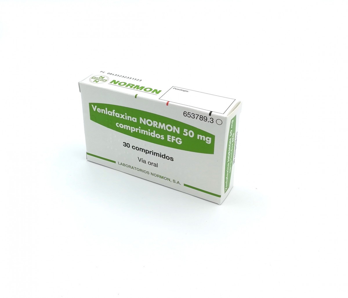 VENLAFAXINA NORMON 50 mg COMPRIMIDOS EFG , 30 comprimidos fotografía del envase.