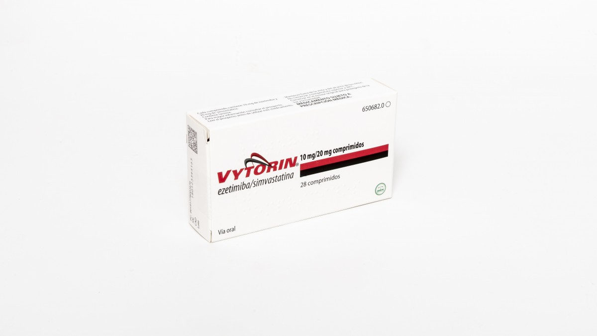 VYTORIN 10 mg/20 mg COMPRIMIDOS , 28 comprimidos fotografía del envase.