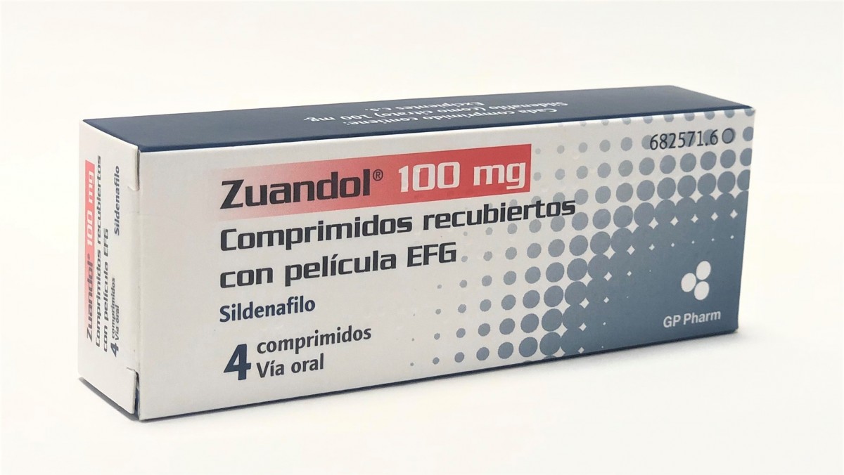 ZUANDOL 100 mg COMPRIMIDOS RECUBIERTOS CON PELICULA EFG, 8 comprimidos fotografía del envase.