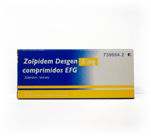 ZOLPIDEM DESGEN 5 mg COMPRIMIDOS RECUBIERTOS CON PELICULA  EFG , 500 comprimidos fotografía del envase.