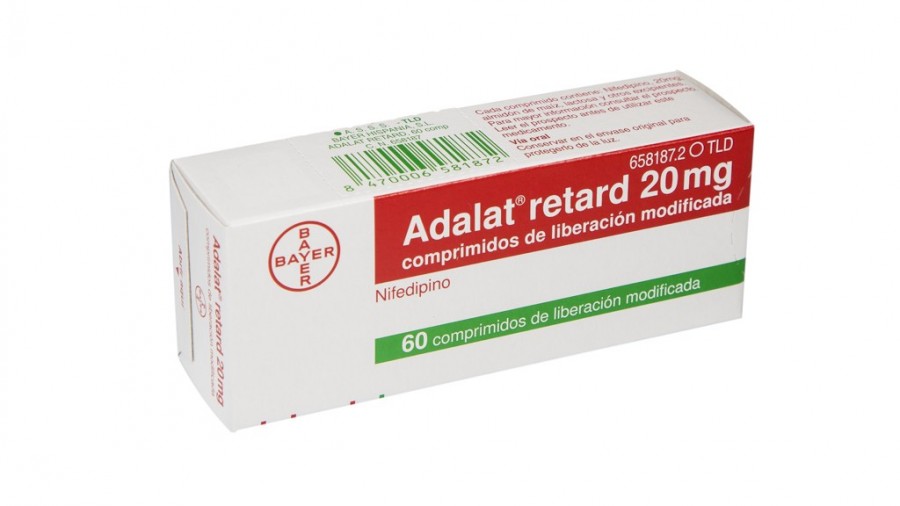 ADALAT RETARD  20 mg COMPRIMIDOS DE LIBERACION MODIFICADA , 500 comprimidos fotografía del envase.