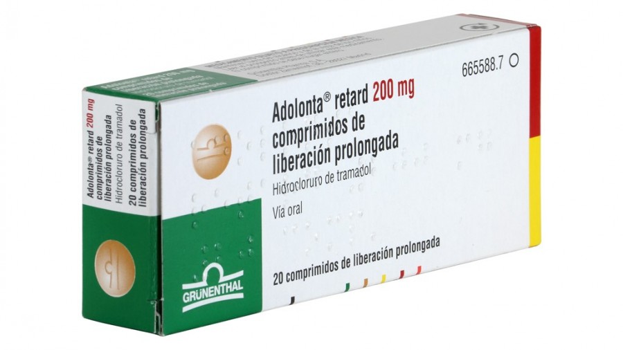 ADOLONTA RETARD 200 mg COMPRIMIDOS DE LIBERACION PROLONGADA, 20 comprimidos fotografía del envase.