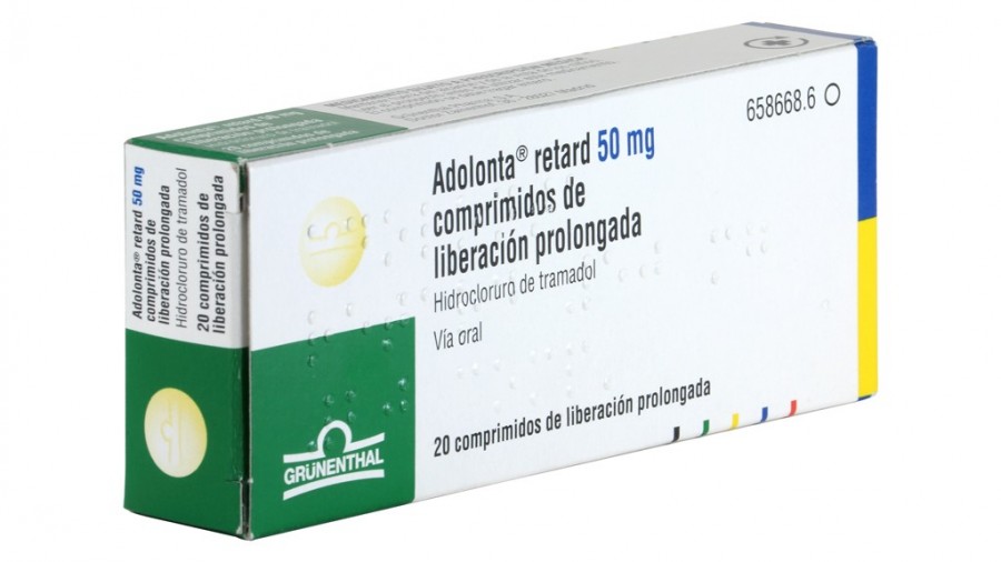ADOLONTA RETARD 50 mg COMPRIMIDOS DE LIBERACION PROLONGADA , 60 comprimidos fotografía del envase.