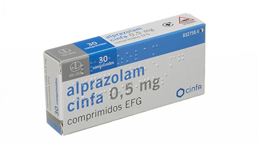 ALPRAZOLAM CINFA, 0,5 mg COMPRIMIDOS EFG, 30 comprimidos fotografía del envase.