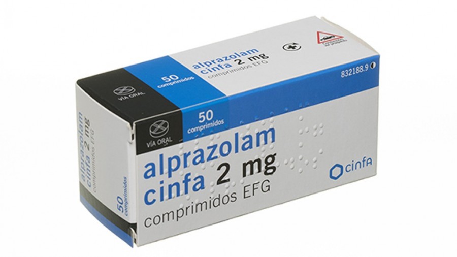 ALPRAZOLAM CINFA, 2 mg COMPRIMIDOS EFG, 50 comprimidos fotografía del envase.