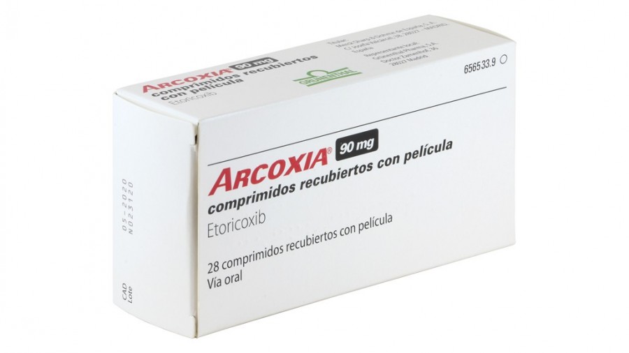 ARCOXIA 90 mg COMPRIMIDOS RECUBIERTOS CON PELICULA , 28 comprimidos fotografía del envase.