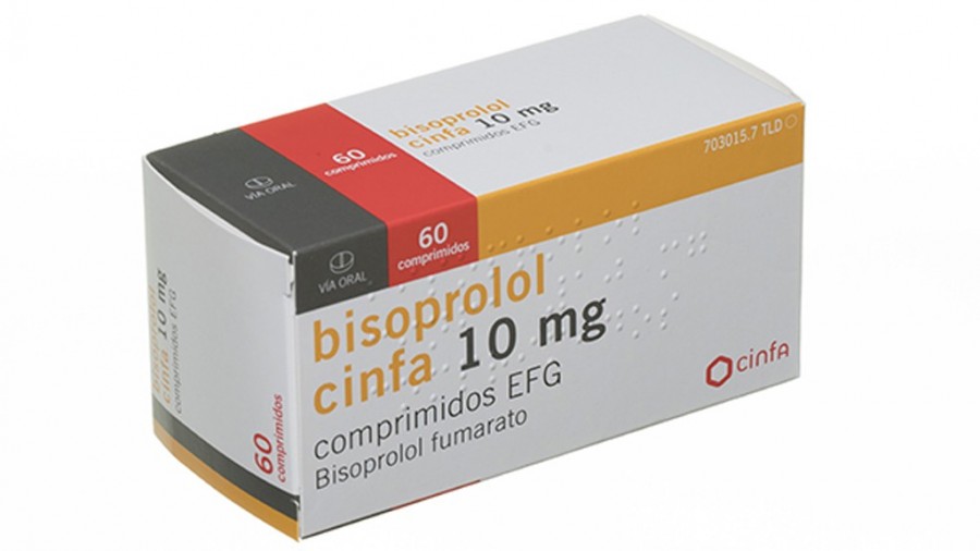 BISOPROLOL CINFA 10 MG COMPRIMIDOS EFG , 60 comprimidos (Blister PVC/PVDC-ALUMINIO) fotografía del envase.