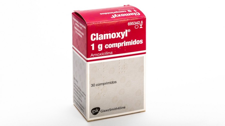 CLAMOXYL 1g COMPRIMIDOS, 12 comprimidos fotografía del envase.