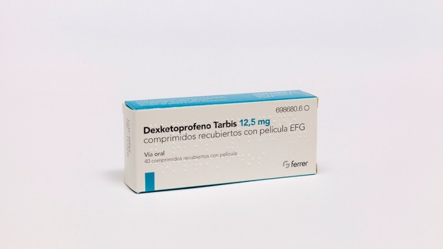 DEXKETOPROFENO TARBIS 12,5 MG COMPRIMIDOS RECUBIERTOS CON PELICULA EFG , 40 comprimidos fotografía del envase.