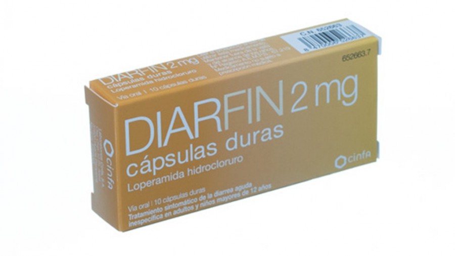 DIARFIN 2 mg CAPSULAS DURAS , 10 cápsulas fotografía del envase.