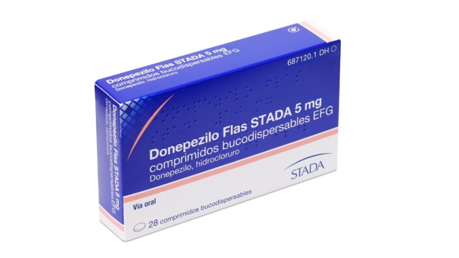 DONEPEZILO FLAS STADA 5 mg COMPRIMIDOS BUCODISPERSABLES EFG, 28 comprimidos fotografía del envase.