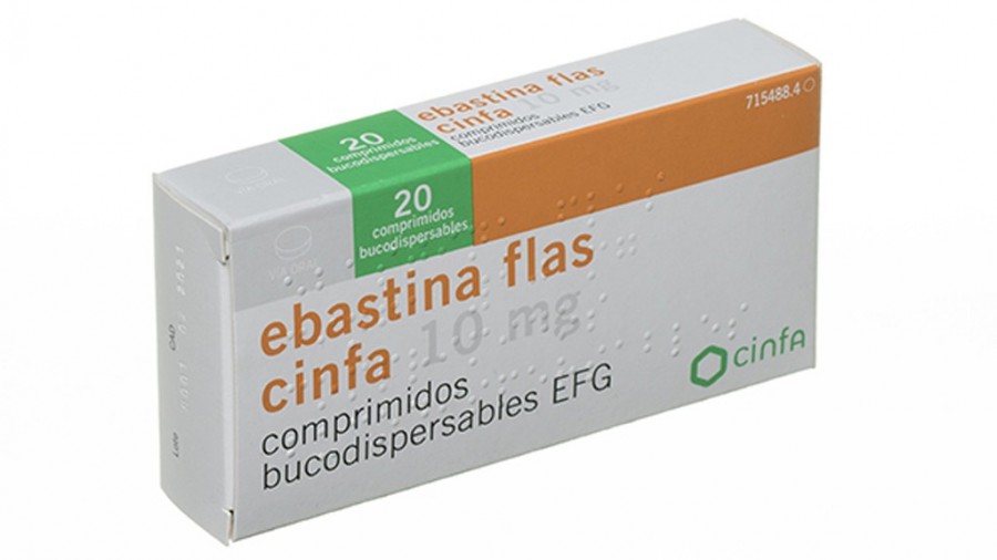 EBASTINA FLAS CINFA 10 MG COMPRIMIDOS BUCODISPERSABLES EFG, 20 comprimidos fotografía del envase.