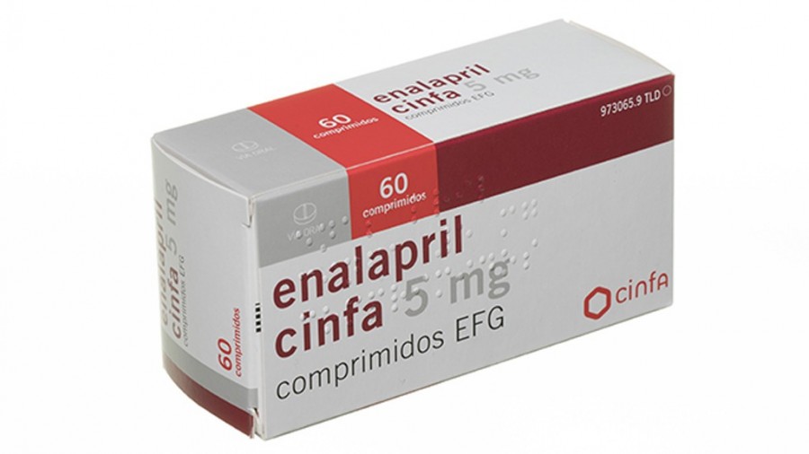 ENALAPRIL CINFA 5 mg COMPRIMIDOS EFG , 10 comprimidos fotografía del envase.