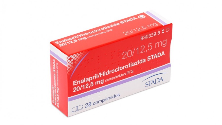 ENALAPRIL/HIDROCLOROTIAZIDA STADA 20/12,5 mg COMPRIMIDOS EFG, 28 comprimidos fotografía del envase.