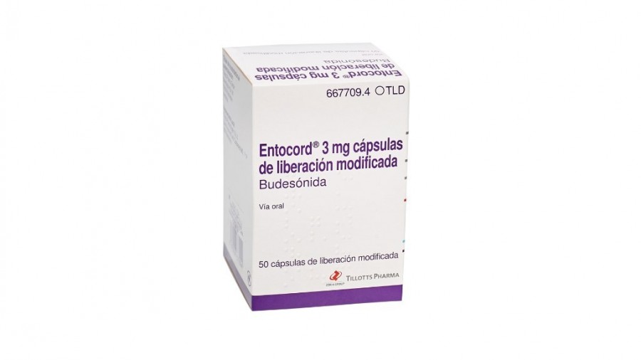 ENTOCORD 3 mg CAPSULAS DE LIBERACION MODIFICADA, 50 cápsulas fotografía del envase.