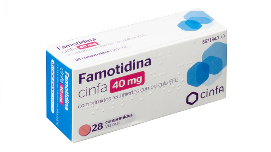 FAMOTIDINA CINFA 40 mg COMPRIMIDOS RECUBIERTOS CON PELICULA EFG , 28 comprimidos fotografía del envase.