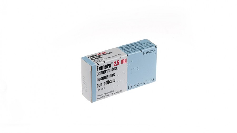FEMARA 2,5 mg COMPRIMIDOS RECUBIERTOS CON PELICULA , 30 comprimidos fotografía del envase.