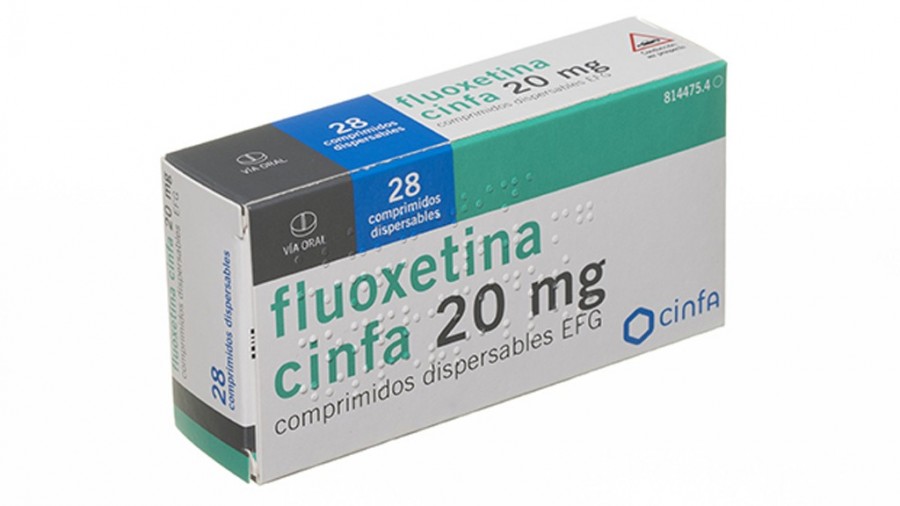 FLUOXETINA CINFA 20 mg COMPRIMIDOS DISPERSABLES EFG, 14 comprimidos fotografía del envase.