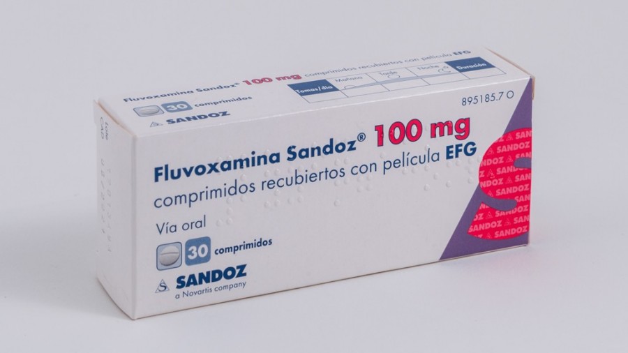 FLUVOXAMINA SANDOZ 100 mg COMPRIMIDOS RECUBIERTOS CON PELICULA EFG, 30 comprimidos fotografía del envase.