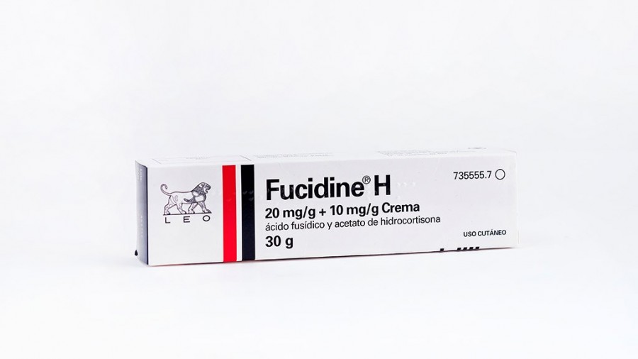 FUCIDINE H, 20 mg/g + 10 mg/g CREMA , 1 tubo de 30 g fotografía del envase.