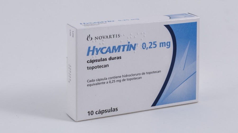 HYCAMTIN 0,25 mg CAPSULAS DURAS, 10 capsulas fotografía del envase.