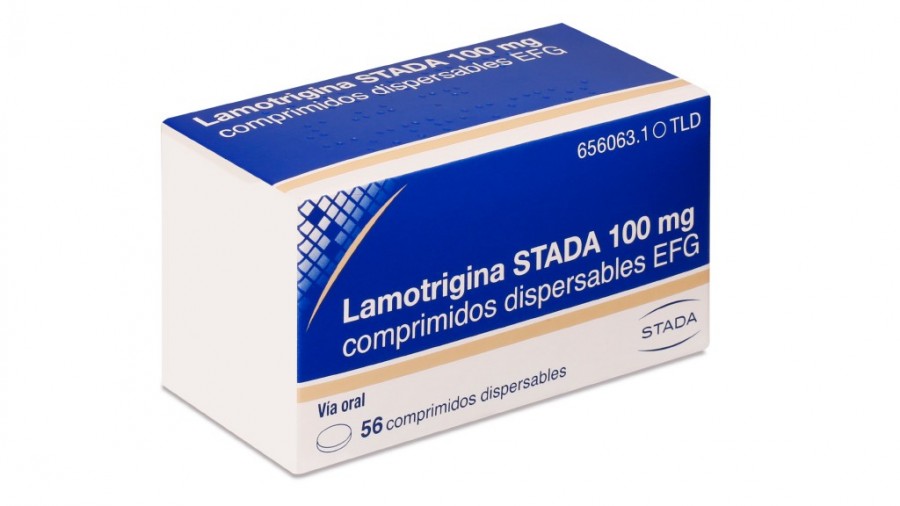 LAMOTRIGINA STADA 100 mg COMPRIMIDOS DISPERSABLES EFG , 56 comprimidos fotografía del envase.