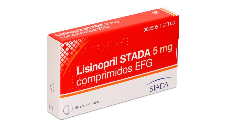 LISINOPRIL STADA 5 mg COMPRIMIDOS EFG, 60 comprimidos fotografía del envase.