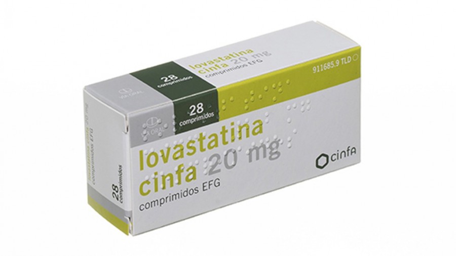 LOVASTATINA CINFA 20 mg COMPRIMIDOS EFG, 28 comprimidos fotografía del envase.