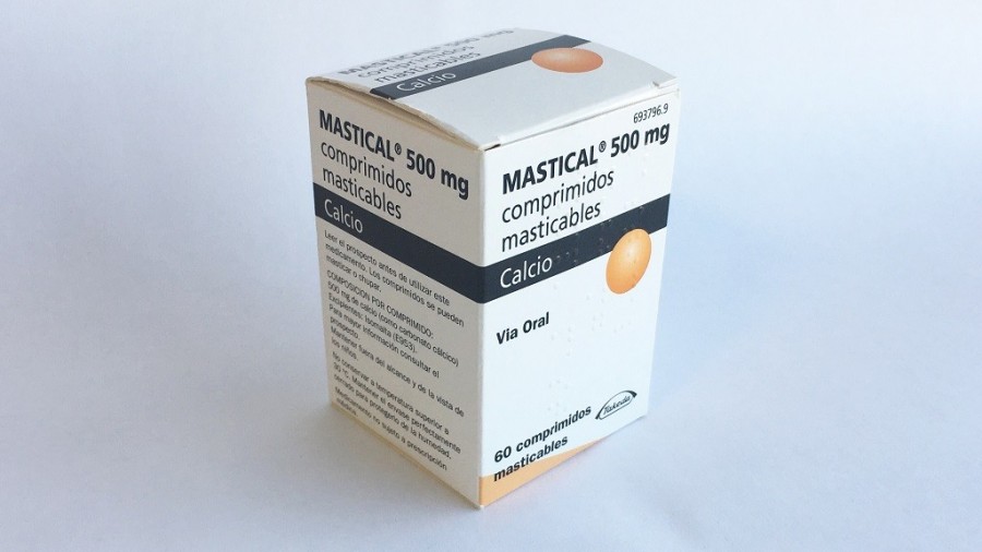 MASTICAL 500 mg COMPRIMIDOS MASTICABLES, 90 comprimidos fotografía del envase.